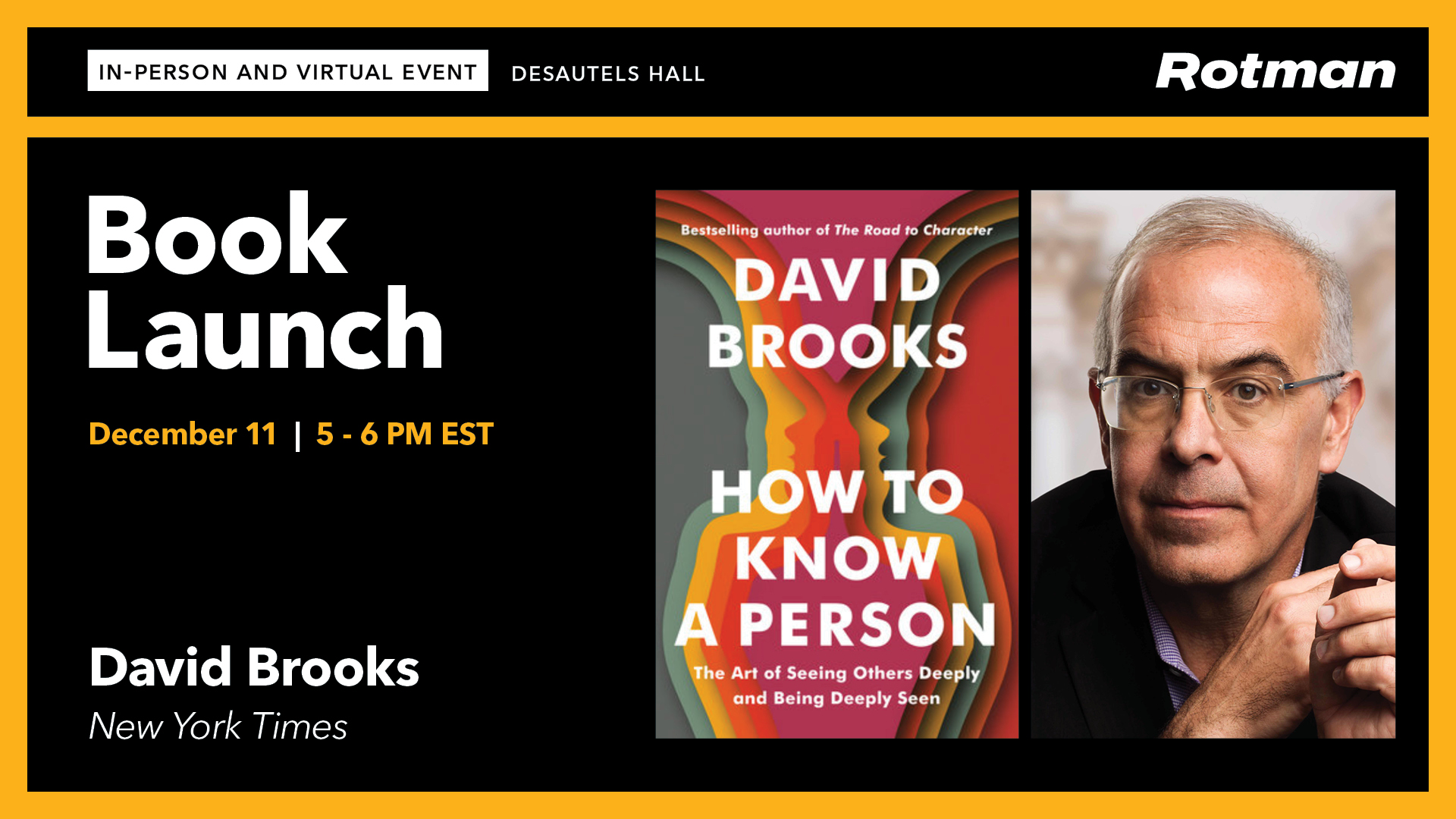 Special Event NY Times David Brooks on How to Know a Person